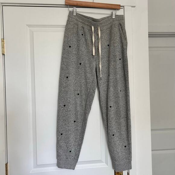 Rails Oakland Melange Embroidered Hearts Lounge Jogger Pants XL Gray Black - Picture 3 of 9